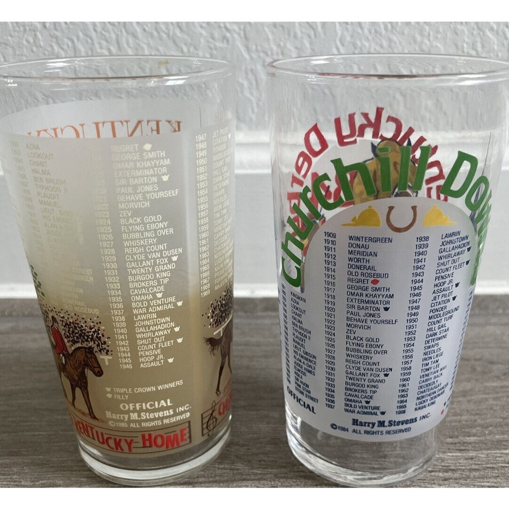 Official 1984 1985 Kentucky Derby Mint Julep Glass Harry M Stevens - Picture 2 of 6